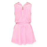 Hannah Banana Sleeveless Velour Hooded Dress ~ Pink