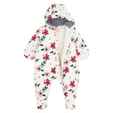 Petit Bateau Baby Hooded Floral Snowsuit ~ Cream Multi