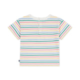 Petit Bateau Baby Multi Striped s/s Tee w/ Ice Cream Patch & Shorts Set ~ White Multi/Blue