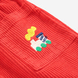 Bobo Choses Baby Choo Choo l/s T-shirt & Corduroy Pants Set ~ Light Blue/Red