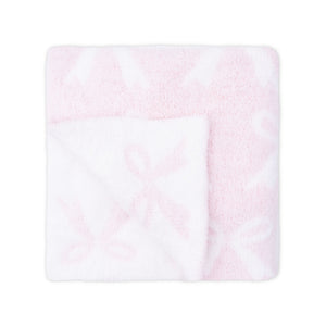 Angel Dear Chenille Blanket ~ Baby Pink Bows