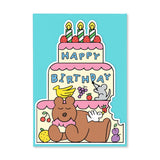 Wrap Birthday Cake Bear Shaped Card