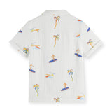 Scotch & Soda Boys s/s Printed Gauze Shirt ~ Surf Palm