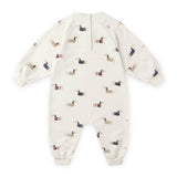 Rylee + Cru Baby Raglan Jumpsuit ~ Dachshund/Natural