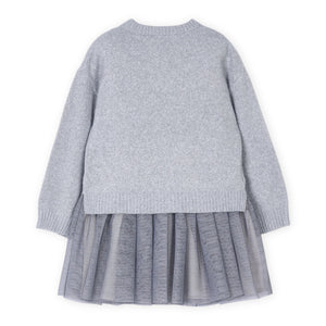 Mayoral Girls Knit 2 Piece Dress ~ Silver
