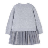 Mayoral Girls Knit 2 Piece Dress ~ Silver