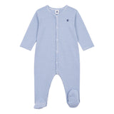Petit Bateau Front Snap Stripe Footie ~ Blue/White