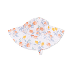 Angel Dear Wide Brim Muslin Sunhat ~ Citrus Floral