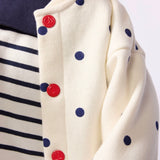 Petit Bateau Baby Polka Dot Cardigan ~ Ecru/Navy