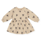 Rylee + Cru Girls Raglan Hearts Dress ~ Hearts/Sand