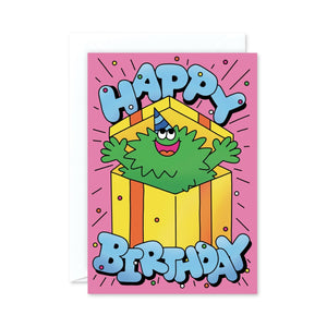 Wrap Happy Birthday Guy in Present Card