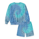 Molo Memphis Sweatshirt & Amil Shorts Set ~ Aqua Dye