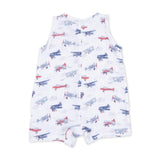 Angel Dear Sleeveless Muslin Shortie Romper ~ Vintage Planes