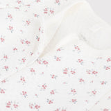 Petit Bateau Front Zip Floral Print Footie ~ White Multi