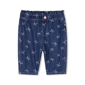 Billieblush Baby Bow Print Denim Pants