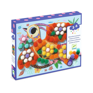 Djeco Create with Pompoms Art Set