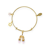 Tiny Treats & Zomi Gems Ballet Slippers & Stars Gold Bangle Bracelet