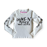 Rowdy Sprout Baby Guns N' Roses Was Here l/s Fitted Tee ~ Vintage White