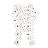 Coccoli Modal Zipper Footie ~ Floral on Cream