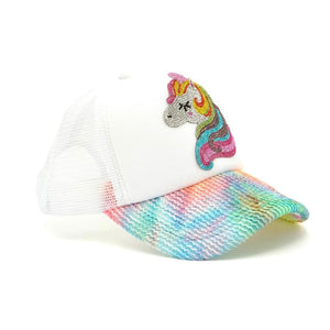 Bari Lynn Trucker Hat ~ Unicorn/Tie Dye Crinkle