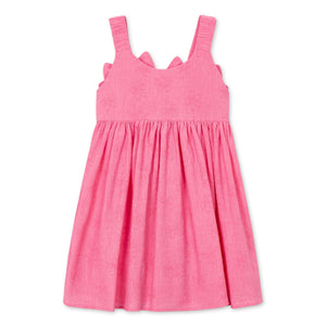 Mayoral Girls Flowers Jacquard Dress w/ Bows ~ Geranium