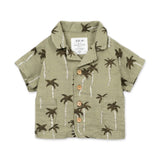 Play Up Baby Palm Tree Print Woven Shirt & Shorts Set ~ Light Olive