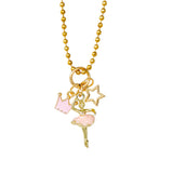 Tiny Treats & Zomi Gems Ballerina, Crown & Star Gold Charm Necklace