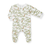 Coccoli Printed Zipper Footie ~ Monkeys/Cream