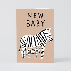 Wrap New Baby Zebras Baby Card