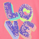 Billieblush Sequin Love Graphic s/s T-shirt ~ Fuchsia