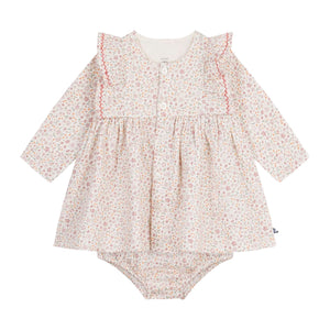 Petit Bateau Baby l/s Floral Print Dress w/ Bloomers ~ Multi