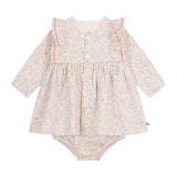 Petit Bateau Baby l/s Floral Print Dress w/ Bloomers ~ Multi