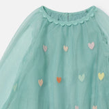Stella McCartney Baby Girl Embroidered Hearts l/s Tulle Dress ~ Sage