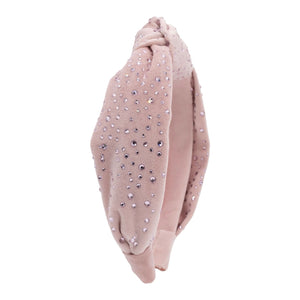 Bari Lynn Fully Jeweled Velvet Knot Headband