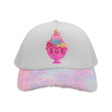 Bari Lynn Toddler Trucker Hat ~ Ice Cream Sundae/Pastel Denim