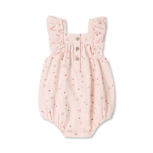 Quincy Mae Maya Heart Confetti Bubble Onesie ~ Petal