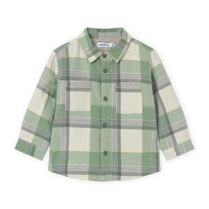 Mayoral Baby Boy Sherpa Lined Check Shirt Jacket ~ Fir