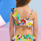 Seafolly Girls Printed Shoulder Frill Bikini ~ Cuba Multi