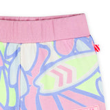 Billieblush Girls Surf Print Crewneck Sweatshirt & Shorts Set ~ Green Lemon