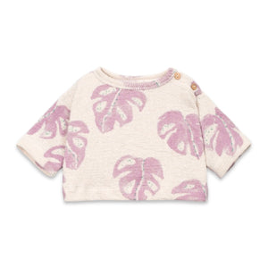 Play Up Baby Hibiscus Print s/s Sweatshirt & Sweatshorts Set ~ Oatmeal