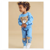 Huxbaby Furry Hux Sweatshirt & Hux Track Pants Set ~ Bright Blue