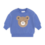 Huxbaby Furry Huxbear Sweatshirt & Sweatpants Set ~ Cobalt