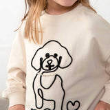 Mayoral Girls Crystal Embellished Dog Sweatshirt & Flare Leggings Set 7-12 ~ Natural/Black