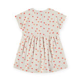 Babyface Baby Girl Printed Ribbed Dress ~ Hearts/Ivory