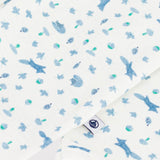 Petit Bateau Fox Print Romper ~ White/Blue