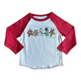 Rowdy Sprout Grateful Dead Holiday Raglan l/s Tee ~ Vintage White/Red