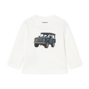 Mayoral Baby Boy l/s Jeep T-Shirt ~ Cream