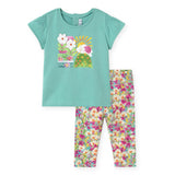 Mayoral Baby Girl Embroidered T-Shirt & Printed Leggings Set ~ Agate Floral