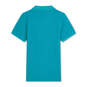 Scotch & Soda Boys Garment-Dyed Pique Polo ~ Tahitian Teal