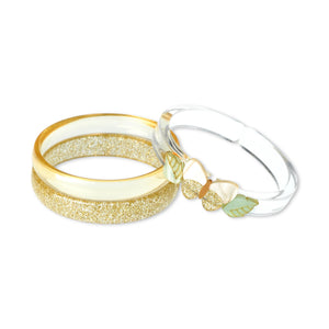 Lilies & Roses Gold Shimmer Butterflies Bracelet Set